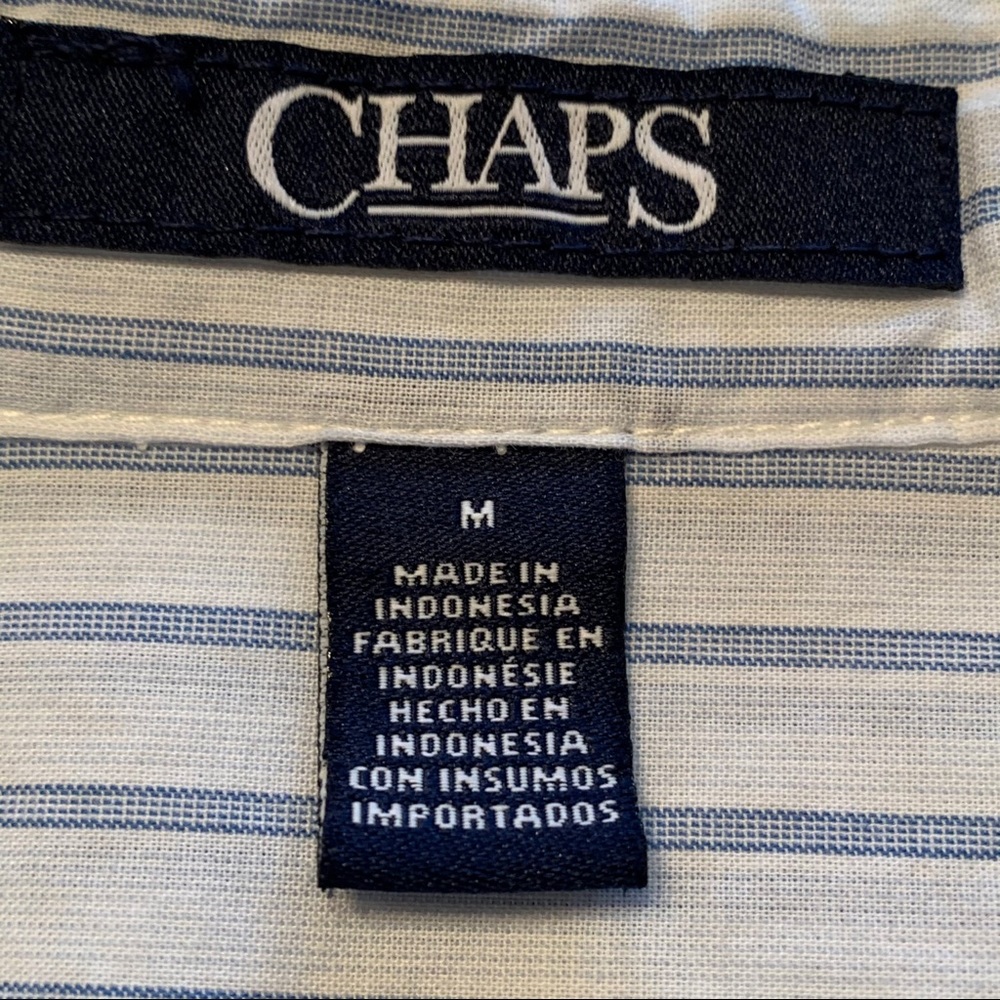 Chaps Long Sleeve Button Down Collared Shirt Sz M - image 7